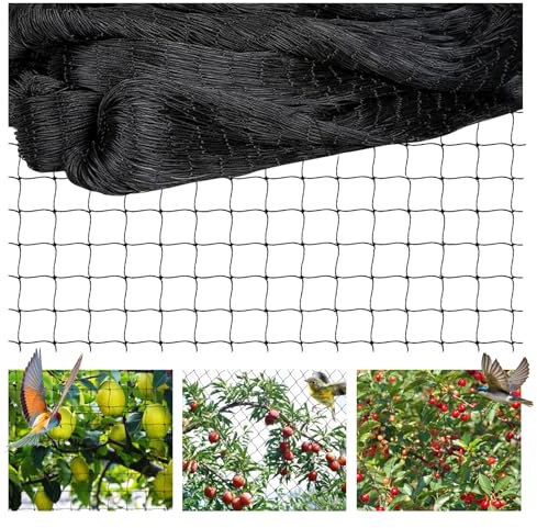 alouweekuky 15m X 15m Réseau Audacieux Filet Anti Oiseaux, Filet Protection Oiseaux Noir, Poules, Voliere, Poulailler RéUtilisabl Protéger Les Plantes de Jardin Contre l'empiètement(Mailles 5 X 5 cm)