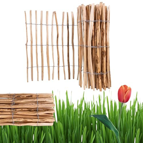 Staket Av Hasselträ 80×500 cm Rullstaket Trädgårdsstaket Rabattkant Dekorativt Trästängsel Sektioner Naturmaterial Flätat Staket För Trädgård Odlingsbädd Lattenavstånd 4-5 cm