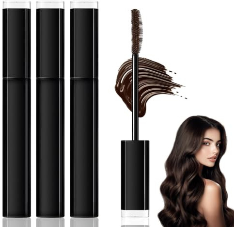 Mascara Cheveux Blanc Retouche Racines Cheveux 3 Pcs 15ML Brun Café