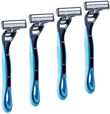 PEARL 3 Klingen Rasierer: 3-Klingen-Einwegrasierer im 4er-Pack (Nassrasierer-Set, Rasierklingen-Rasierer, Rasierapparat)