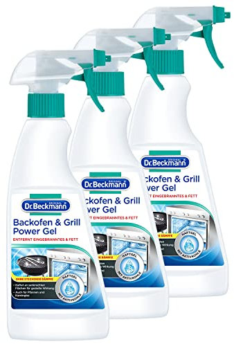 Dr. Beckmann Gel attivo per forno, detergente per forno con formula ad azione rapida, anche per grigliate, padelle e camini, confezione da 3 (3 x 375 ml)