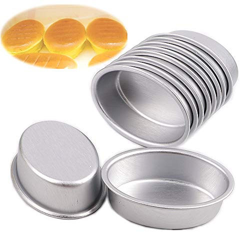 LoBake 10pcs mini size oval egg shape aluminium alloy metal cheese pan cake mold bread mould tart holder pudding jelly tin DIY bakery D00
