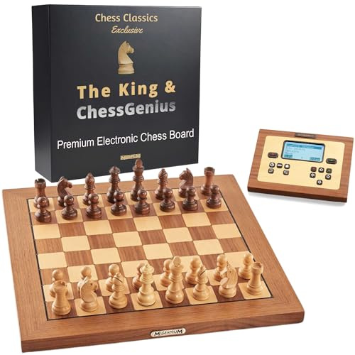 MILLENNIUM Chess Classics Exclusive M828 – Ordenador de ajedrez con Tablero táctil Exclusive y los programas de ajedrez ChessGenius y The King con Niveles de Juego adaptativos