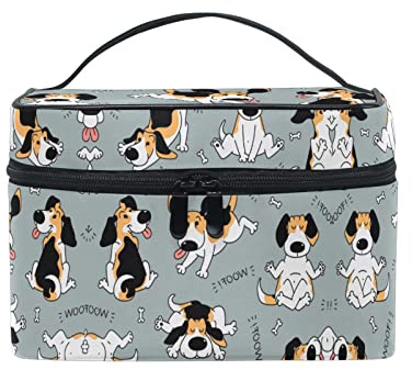 Cartone Animato Carino Cane Bau Borsa da Viaggio per Cosmetici Il Trucco Astuccio da Toilette Borse Toeletta Scatola Cosmetica per da Donna Ragazza Signora