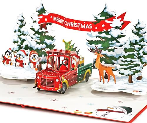 CUTPOPUP Lebkuchenstadt - Weihnachtskarten 3D, Weihnachtskarte 2024, Pop Up Karte Weihnachten, Weihnachtskarten mit Umschlag (Gingerbread Town) CN255DE