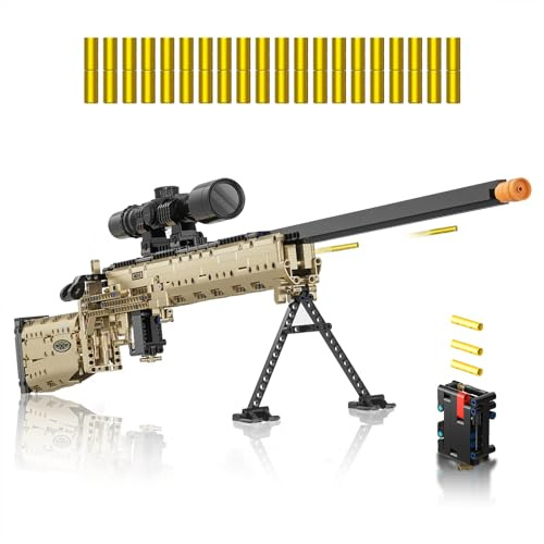 Sosuy M24 Fusil Bloques de Construcción, Pistola Armas Modelo Realista Disparable DIY 1380 Piezas para Adultos y Adolescentes 8+, Colección Militar para Aficionados, Regalo para Hombres y Niños​