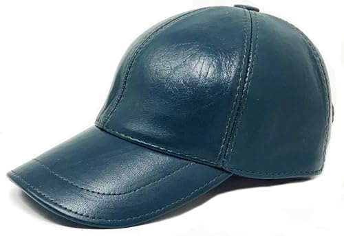 CUCUBA Gorra de béisbol para hombre, de piel auténtica, suave, talla única, ajustable, Verde, Talla única
