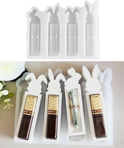 Silikonformen Gießformen Ostern, 4 Stück Osternhase Silikonform Ostern Geldgeschenk Silikonform Hase Gipsformen zum Gießen Ostern Pralinenschachtel Gießformen Silikon Ostern für Geldgeschenke