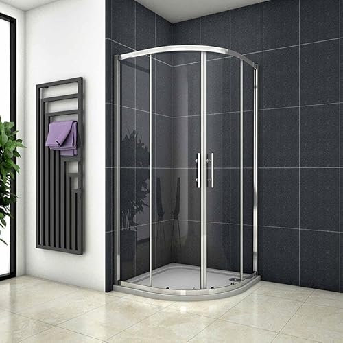 Sky Bathroom 900x900x1850mm Quadrant Shower Enclosures Double Sliding Door Clear Glass Corner Entry Cubicle