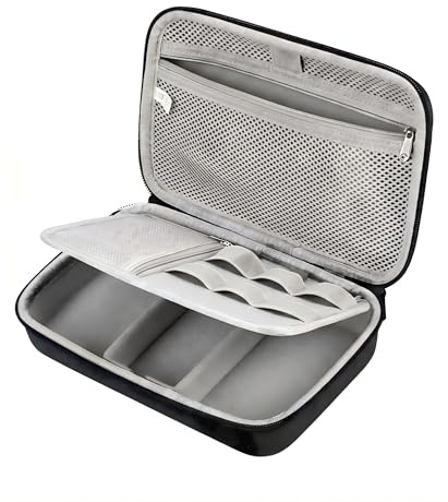 Arae Coque Rigide EVA Organisateur Électronique 15x23x6.5cm - Étui Antichoc Double Couche Chargeur Souris Powerbank, Résistant à l'eau, 280g, Noir