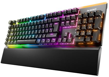 be quiet! Light Mount Silent Linear DE ISO Tastatur, mechanische Switches, schneller Tastenanschlag, 3 Schichten Dämmung, ab Werk geschmierte Schalter, Hot-Swap-Funktion, PBT-Double-Shot-Tastenkappen