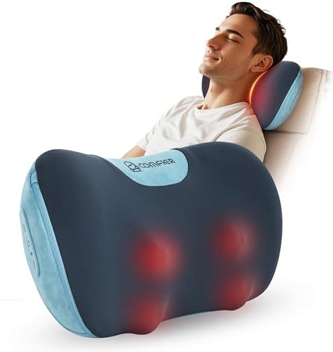 COMFIER Shiatsu Massagegerät,Massagekissen für Nacken Schulter Rücken,Rückenmassagegerät mit Rotierenden Massageköpfen mit Wärmefunktion,Geschenk für Männer, Frauen