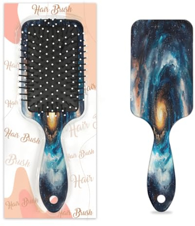 Spazzola districante per capelli da uomo e donna, spazzola flessibile con setole morbide (vortice interstellare)