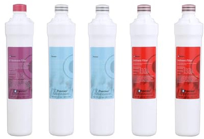 Watts Premier Annual Pure UF-3 5-Pack Filter Kit for 3-Stage Ultra Filtration and RO Pure Reverse Osmosis System, Push Button, 2 Sediment Filters, 2 LVOC Carbon Filters, UF Membrane, WQA Certified