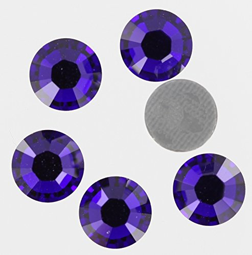 Swarovski 100 Stück Elements Hotfix, Cobalt, SS10 (Ø ca. 2,8 mm), Strasssteine zum Aufbügeln