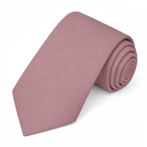 Jacob Alexander Solid Color Mens Tie - Comfortable Soft-lined Satin Microfiber Necktie - Timeless Formal Look for Weddings, Business and Events - (Regular Size - Dusty Rose)