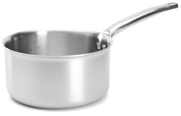 De Buyer - Casserole en inox 3 couches ALCHIMY - 20 cm - Fabriquée en France, Sans PFAS, Maîtrise de la Cuisson, Inox 18/10, Tous Feux + Four, Finition Poli Brossé, Gris