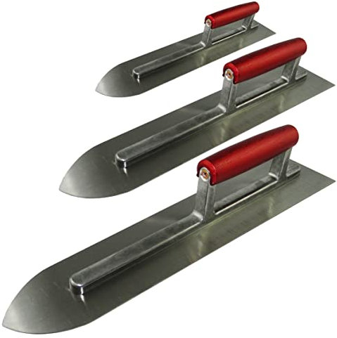 Profi Bodenlegerkelle spitzförmige, Set 295mm, 500mm, 585mm, Estrichkelle, Steinholzglätter, Super stark Glättekelle für Bodenleger CT027