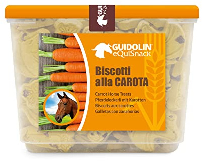 Guidolin Horses Carrot Equisnack – Biscotti per Cavalli con veri pezzi di Carota Snack Naturale e artigianale 700 g