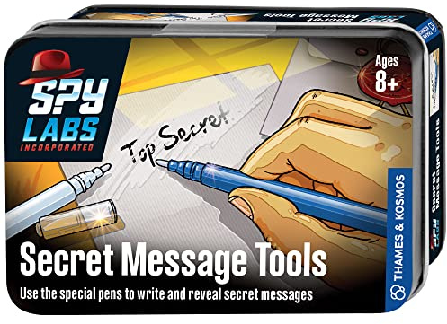 Thames & Kosmos Spy Labs Secret Message Tools, Detective Toy with Invisible Ink Pen for Exchanging Confidential Messages, Toys to Develop Problem-Solving Skills, Age 8+