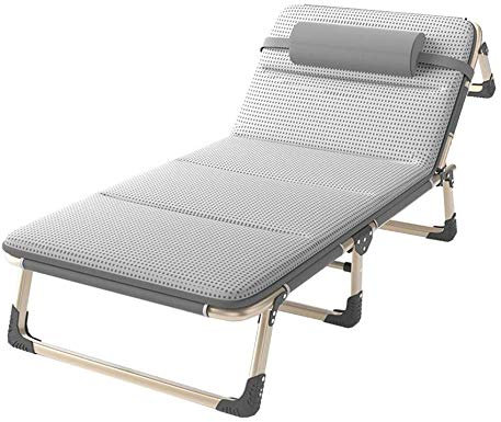 KAZUP Tumbona de jardín Plegable cargable 200 kg, Tumbona de Tres Patas con cojín, Tumbona 4 Veces Ajustable, Tumbona de Camping con Estructura de Aluminio Resistente a la Intemperie