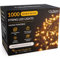 CHRISTOW Christmas Fairy Lights, Warm White LED String Lighting with Timer, Indoor & Outdoor, Mains Operated 5m Cable, 8 Light Modes Flashing & Static, Green Cable (1000 LED / 100m Lit Length)