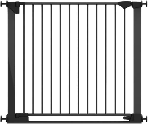 Safetots SafeStep Gate, Black, 96cm - 103cm, Extra Low Walkthough, 81cm Extra Wide Doorway, One Piece Extra Wide Gate for Stairs, Hallways and Doors, Baby and Toddler, Easy Installation