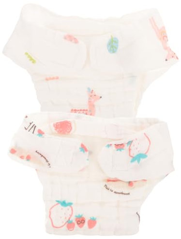 GARVALON 2stücke Stoffwindeln Aus Baumwolle Waschbare Junge Mädchen Windelhosen Mit Hoher Saugfähigkeit Atmungsaktiv Und Auslaufsicher Für Mädchen Neugeborene Bis Bequeme Trainingsunterwäsc