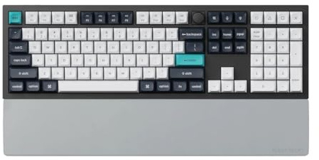 Keychron Gray Silicone Wrist & Palm Rest – 447mm (17.6) Full Size for K10 Pro / K10 Max / Q6 / Q6 Pro / Q6 Max / Q6 HE / V6 / V6 Max – Full Honeycomb Anti-Slip Base, Washable & Smooth Typing Support