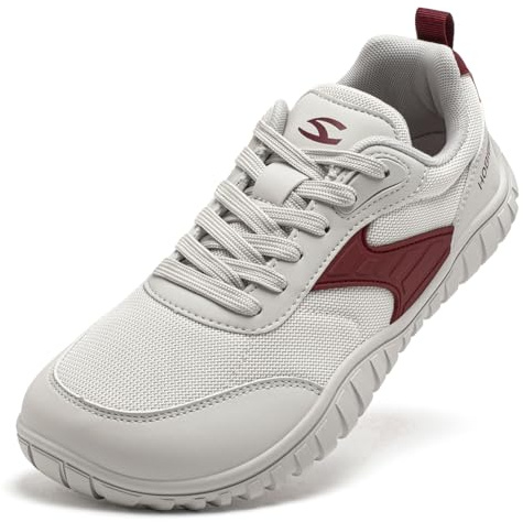 HOBIBEAR Chaussures pieds nus larges pour homme et femme - Minimalistes - Pour la course à pied et la randonnée - Confortables et légères, blanc, 43 EU