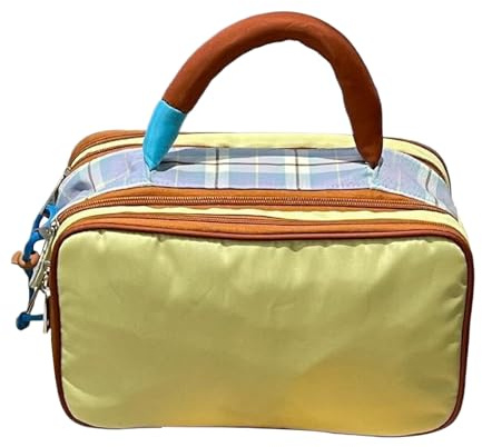 Sac de voyage pour articles de toilette - Sac d'accessoires de festival - Sac d'organisation portable à carreaux à fermeture éclair | Organisateur d'accessoires de plaid, sacs d'hygiène d'événement de