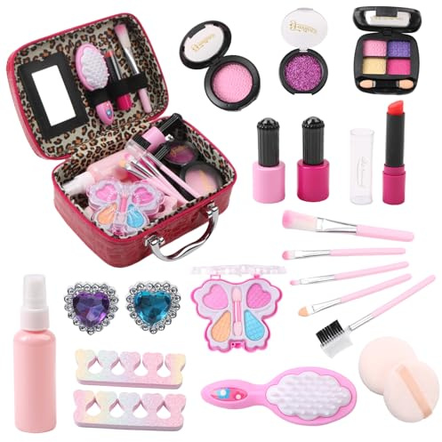 Girls' Pretend Play Makeup Set Role-Playing Cosmetic Kit Perfect for Birthdays and Christmas Toy Cosmetics Set for Toddlers Suitable for Girls Ages 3+ (Not Real Cosmetics)