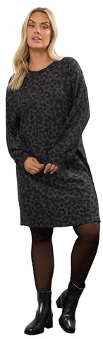 Yours Curve Leopard Soft Touch Jumper Dress - Women's - Plus Size Curve