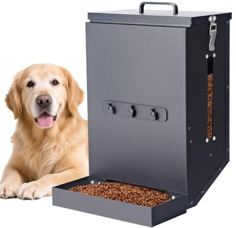 MUDUOBAN Dog Feeder Hanging Crate Automatic Food Dispenser 17Lbs Hanging Pet Cage Feeder for Large Breed,Rabbit,Chicken,Puppy,Ferret,Chinchilla,Ferret