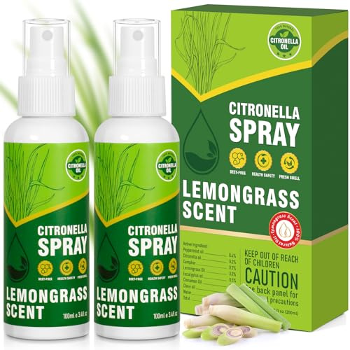Scent-Hi Spray Alla Citronella, Spray Profumato Per Interni Ed Esterni, Per Prati, Campeggio, Giardino, Cortile, Barbecue, 100 Ml X 2