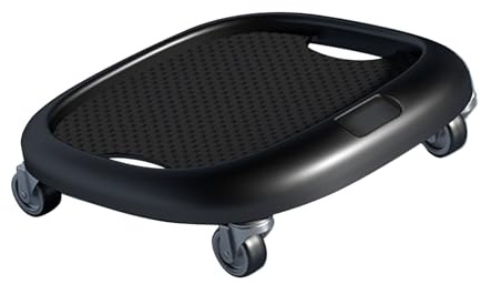 Alomejor Roue D'Entraînement Abdominale, Rouleau D'exercice de Renforcement de Noyau avec 4 Roues Silencieuses pour Salle de Sport à Domicile, Disque Coulissant Multidirectionnel pour (BLACK)