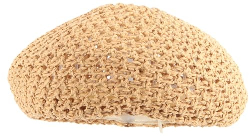EXAOMBLE Béret de Paille pour Femmes été Confortable et Respirant Chapeau Chic Khaki Style Artiste Saison Estivale
