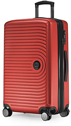 HAUPTSTADTKOFFER Mitte - Mittelgroßer Hartschalenkoffer, TSA, 4 Rollen, Check-In Gepäck mit 8 cm Volumenerweiterung, 68 cm, 88 L, Rot