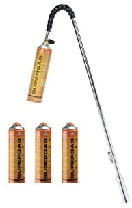 KEMPER - Desherbeur thermique à gaz Allumage piezo + 4 cartouches 330g Desherbant