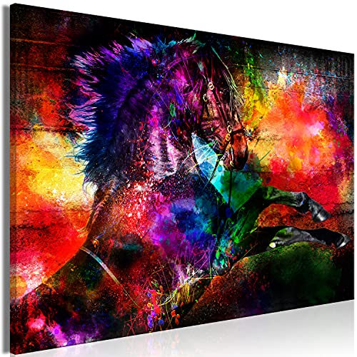 murando Cuadro Acústico Animales 120x80 cm espuma acústica absorbe el sonido aislamiento lienzo de 1 pieza Impresión Artística Decoración de Pared Pferd Abstracto g-C-0332-b-a