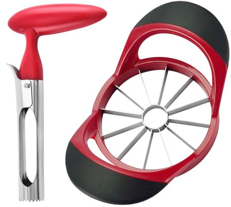 BEKKLPOU Taglio mela, in acciaio inox (rosso)