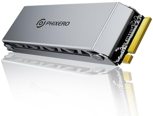 PHIXERO 1TB Internal NVMe M.2 PS5 SSD with Heatsink Up to 7450MB/s Dynamic SLC Cache PlayStation 5 Compatible, Desktop (PC) Suitable for PS5 Memory Expansion, Game Enthusiasts, IT Professionals