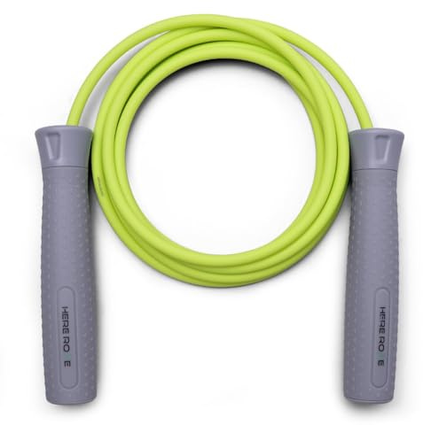 Hererope Viktat hopprep för nybörjare – 6 mm stålkabel trasselfritt hopprep med kullager, bekväma grepp för män kvinnor, perfekt för konditionsträning crossfit hastighetsträning och helkroppsträning