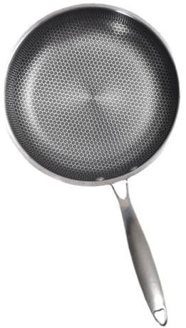 Ciieeo Sartén antiadherente de acero inoxidable para huevos y filetes para estufas de gas y eléctricas, sartén multifuncional con distribución uniforme del calor, fácil de limpiar