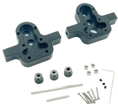 1 set metall växellåda skydd växeldelar 370 RC bil uppgraderingsdelar kompatibla med RC bilmodeller MN D91 99 99s B14 B24 C14 C24 C24 C34 för 370 (svart)
