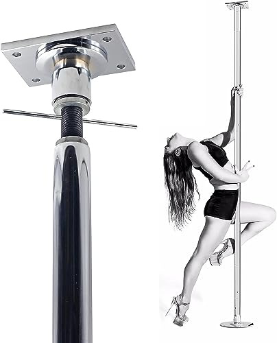 Kommersiella permanenta takmonterade dansstänger, lämpliga för barer, gym, klubbar, yogastudios, höjd 2,24 m-3,8 m, inkluderar verktyg; 45 mm avtagbart roterand,372cm-380CM/12.2ft-12.5ft