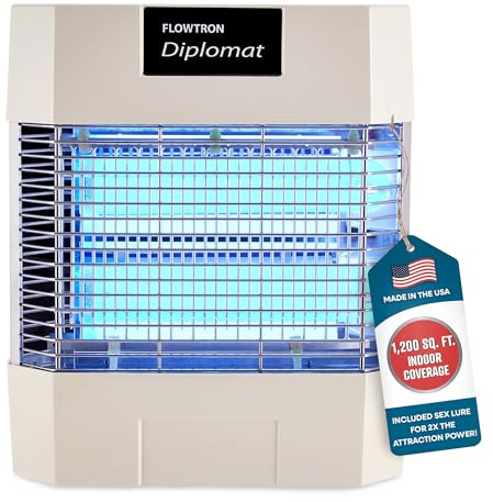 Flowtron Indoor Bug Zapper | Electric Fly & Insect Killer with 80W UV Light, Pheromone Lure Attractant, Shock Kill Grid & Reflector Panels | 1200 Sq Ft for Kitchen, Restaurant & Barn, UL Certified