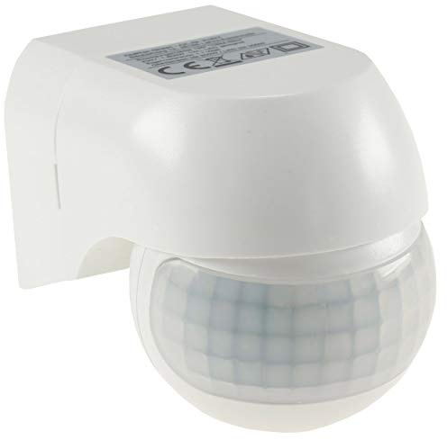ChiliTec Bewegungsmelder Aussen & Innen Infrarot-Bewegungsmelder Aufputz 180° I 12m Reichweite I IP44 für Aussenbereich Dreh-& Neigbar Weiß