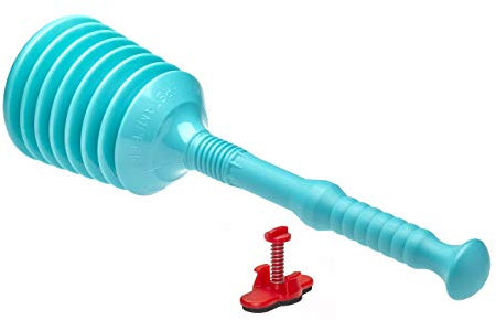 TURBO PRODUKTE Turbo Stampfer Türkis inkl. Überlaufdichtung - Pömpel rohrfrei -Saugglocke für jeden Abfluss - max. Saugkraft - 5-faches Ansaugvolumen