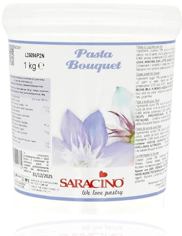Saracino Pâte à Sucre Bouquet Pour Décorations Florales Sans Gluten de 1 kg Made In Italy